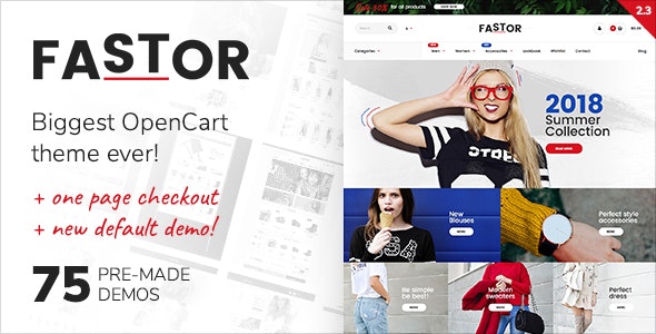 Fastor创意多功能跨境电商OpenCart模板V2.4 - 图片1 Fastor创意多功能跨境电商OpenCart模板V2.4 - 图片1