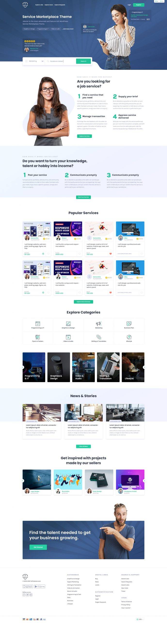 WPJobster全插件版(v6.3.1)求职技能服务市场WordPress主题 - 图片3