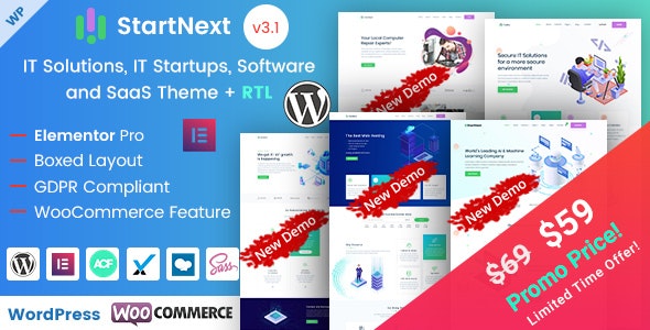 StartNext(v5.5)初创企业和IT软件公司网站WordPress主题 - 图片1 StartNext - IT企业官网和业务启动网站建站WordPress主题