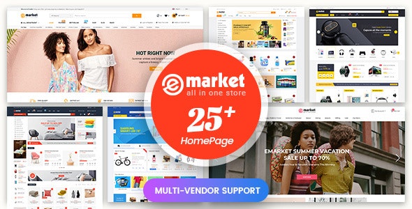 eMarket主题v1.1.9-多功能MarketPlace外贸商店OpenCart 3主题 eMarket主题
