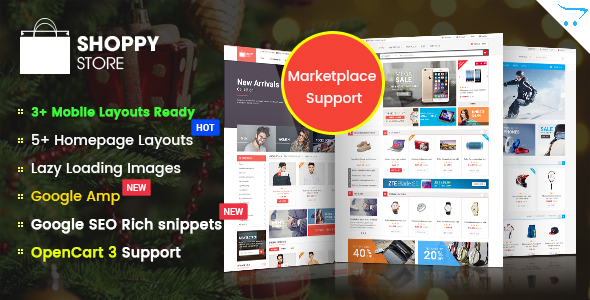 ShoppyStore创意多用途外贸电商网站OpenCart 3主题V2.2.0 - 图片1 ShoppyStore主题