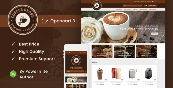 Coffee主题v1.0-咖啡店蛋糕店餐厅类外贸商店响应式Opencart主题 Coffee主题