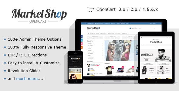 MarketShop主题 v2.1.2-多功能电子商务用户体验外贸商店OpenCart主题 MarketShop主题
