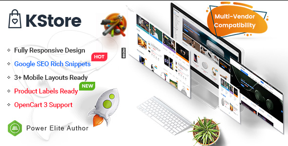 KStore主题 v1.0.0-多店铺外贸商店建站OpenCart 3主题 - 图片1 KStore主题