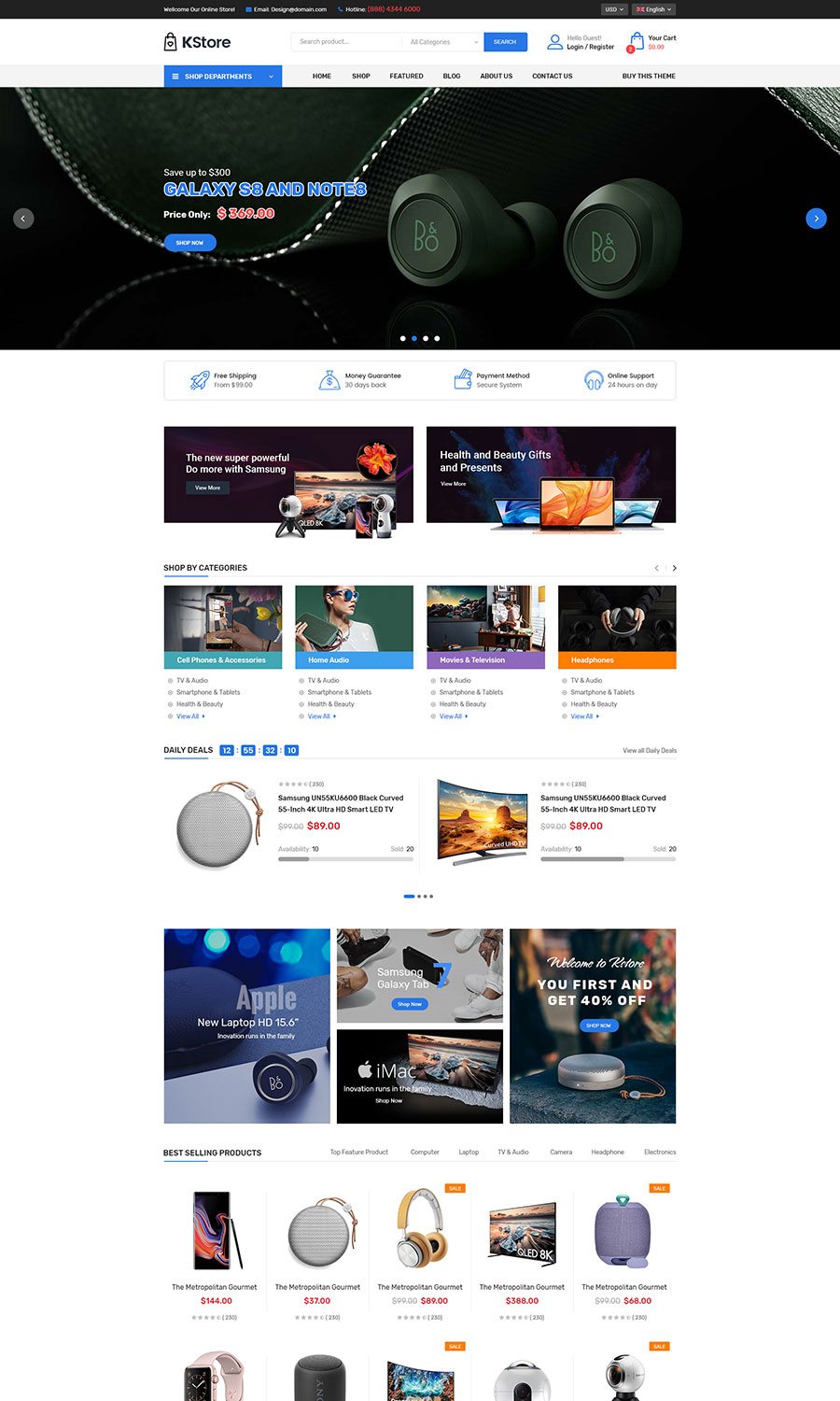 KStore主题 v1.0.0-多店铺外贸商店建站OpenCart 3主题