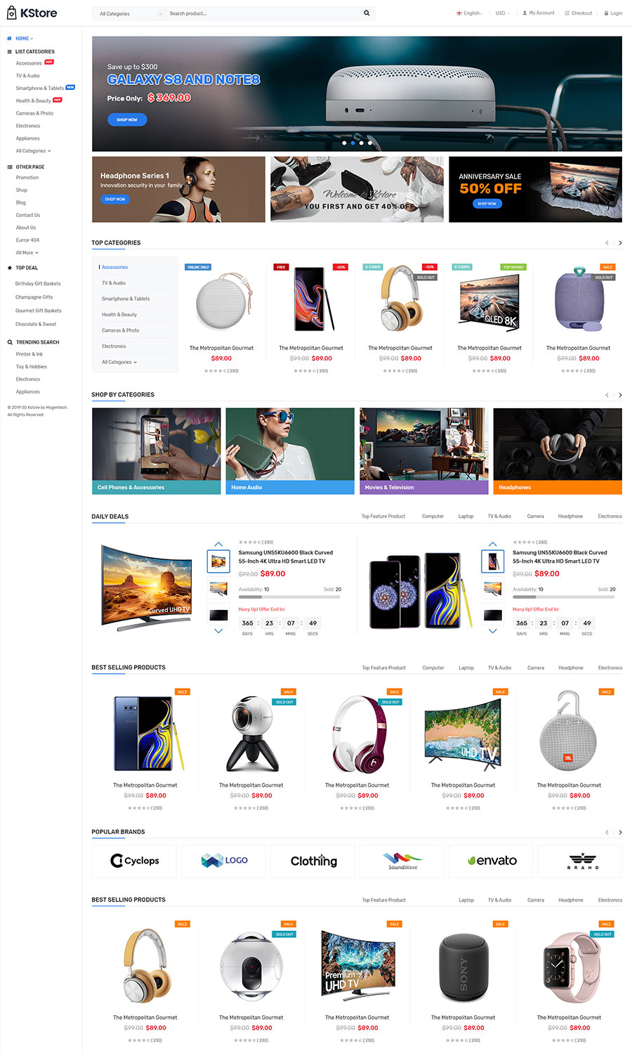 KStore主题 v1.0.0-多店铺外贸商店建站OpenCart 3主题