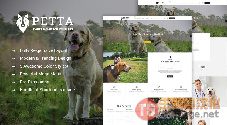 SJ Petta宠物护理服务网站Joomla模板 更新至v3.9.6 SJ Petta宠物护理服务网站Joomla模板