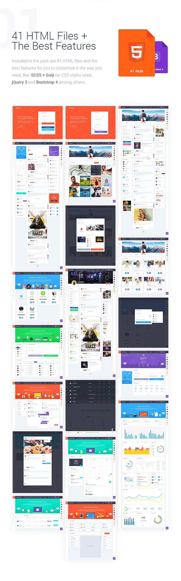 Olympus基于BootStrap4的社交网站HTML模板 - 图片2 Olympus基于BootStrap4的社交网站HTML模板 - 图片2