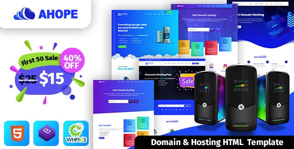 Ahope虚拟主机托管WHMCS模板 更新至v1.0 Ahope虚拟主机托管WHMCS模板