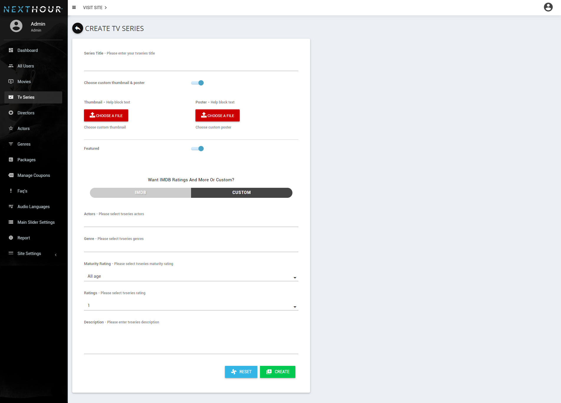 Next Hour电影电视节目和视频门户CMS v2.6