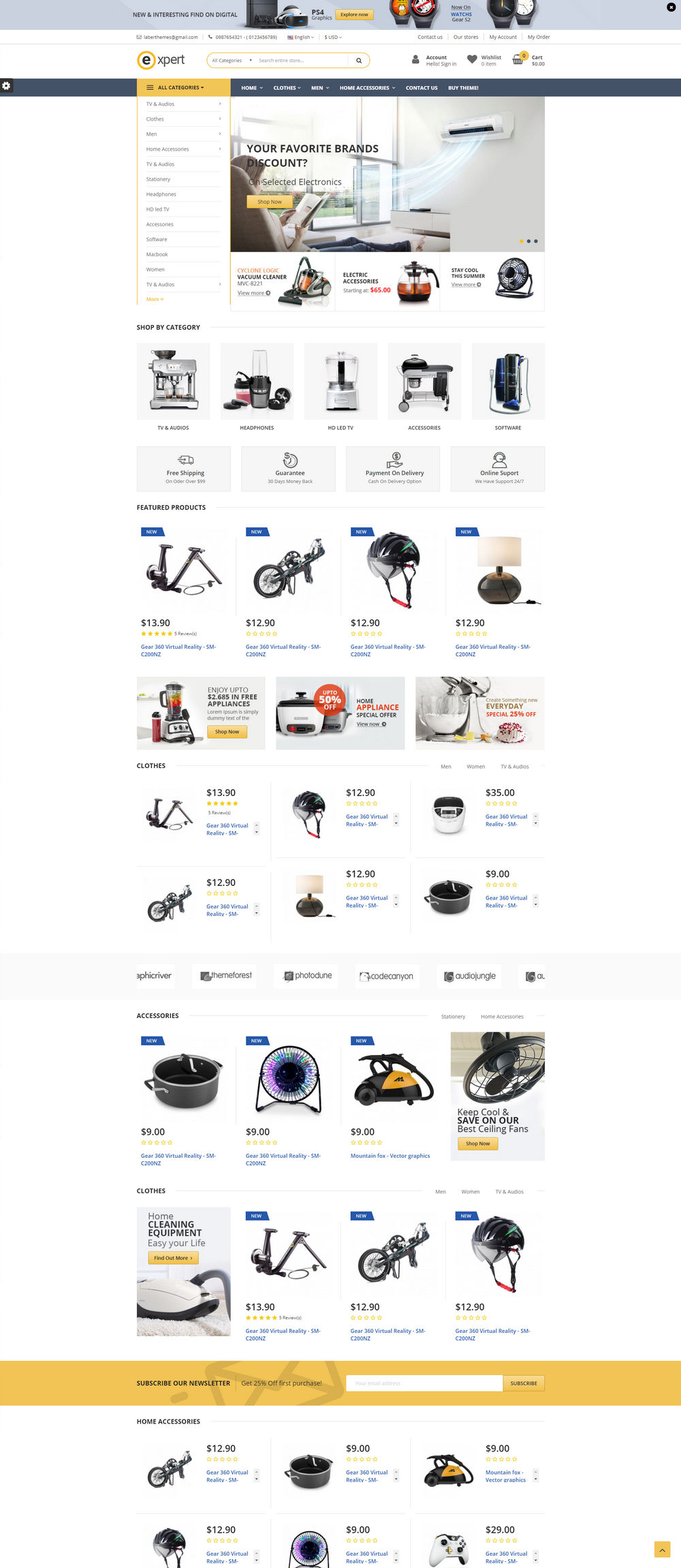 Expert响应式多用途外贸商店Prestashop主题