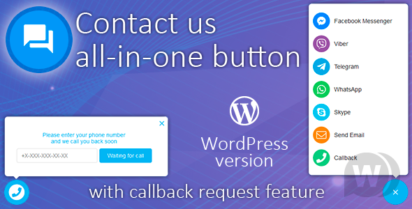 Contact us 一站式联系我们支持反馈WordPress插件V1.9.9 All in One Support Button支持反馈WordPress插件