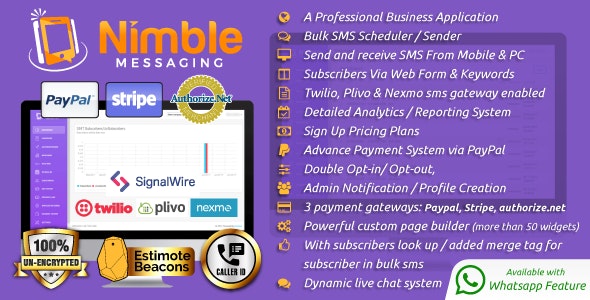Nimble Messaging短信SMS营销PHP脚本 v2.5.1 Nimble Messaging短信SMS营销PHP脚本