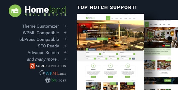 Homeland响应式房地产网站WordPress主题 v3.3.0 - 图片1 Homeland响应式房地产网站WordPress主题