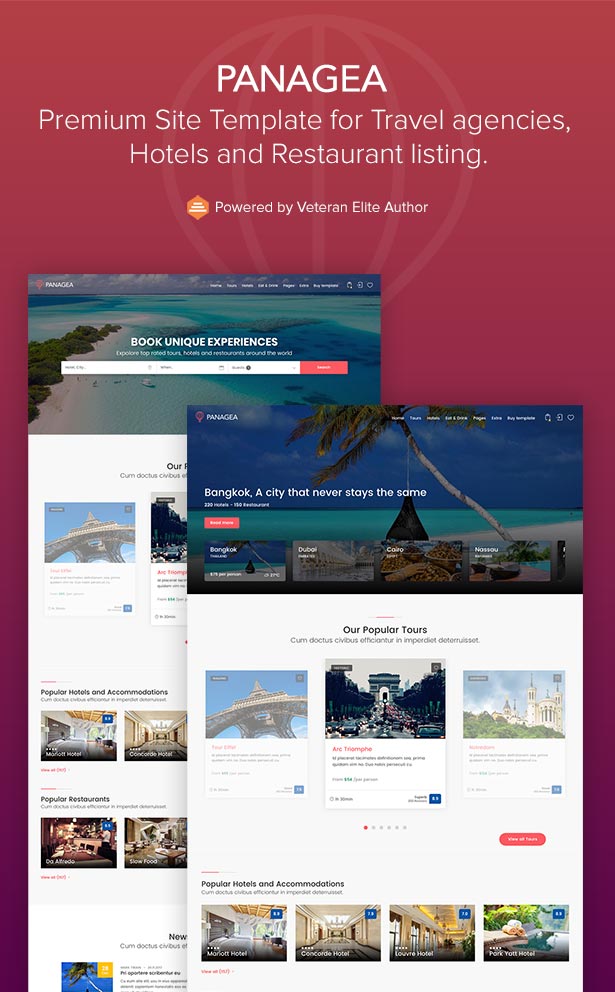 Panagea旅行和旅行目录网站HTML模板 v1.5