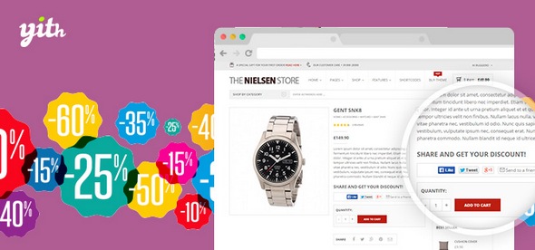 YITH Share For Discounts Premium社交分享获折扣WooCommerce插件V1.7.2 - 图片1 YITH Share For Discounts Premium社交分享获折扣WooCommerce插件V1.7.2 - 图片1