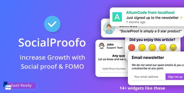 PHP源码SocialProofo 7.1.0 Nulled 用于显示网站上弹出窗口的脚本源码 PHP源码SocialProofo 7.1.0 Nulled 用于显示网站上弹出窗口的脚本源码