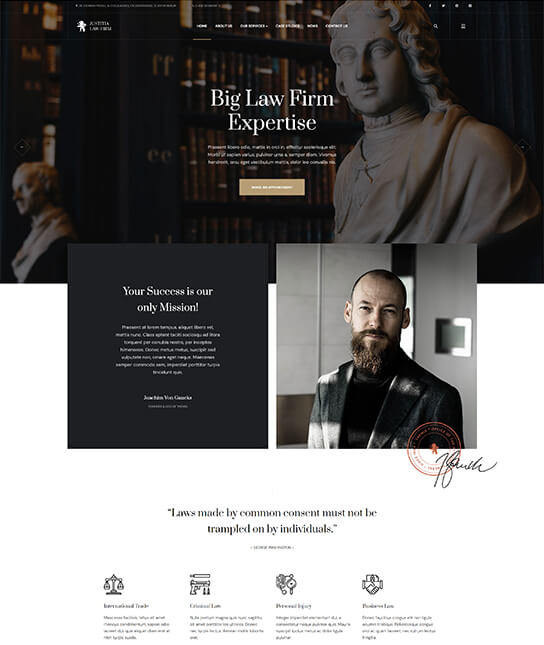 JA Justitia专业律师事务所网站Joomla模板 - 图片1 JA Justitia - 专业律师事务所网站Joomla模板
