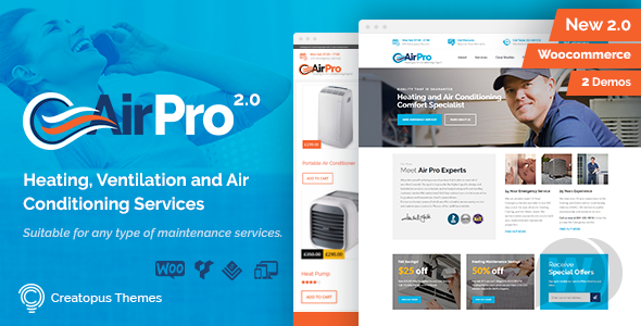 WordPress主题AirPro 2.6.17 空调维修服务企业网站模板 AirPro-供维修服务使用的WordPress主题