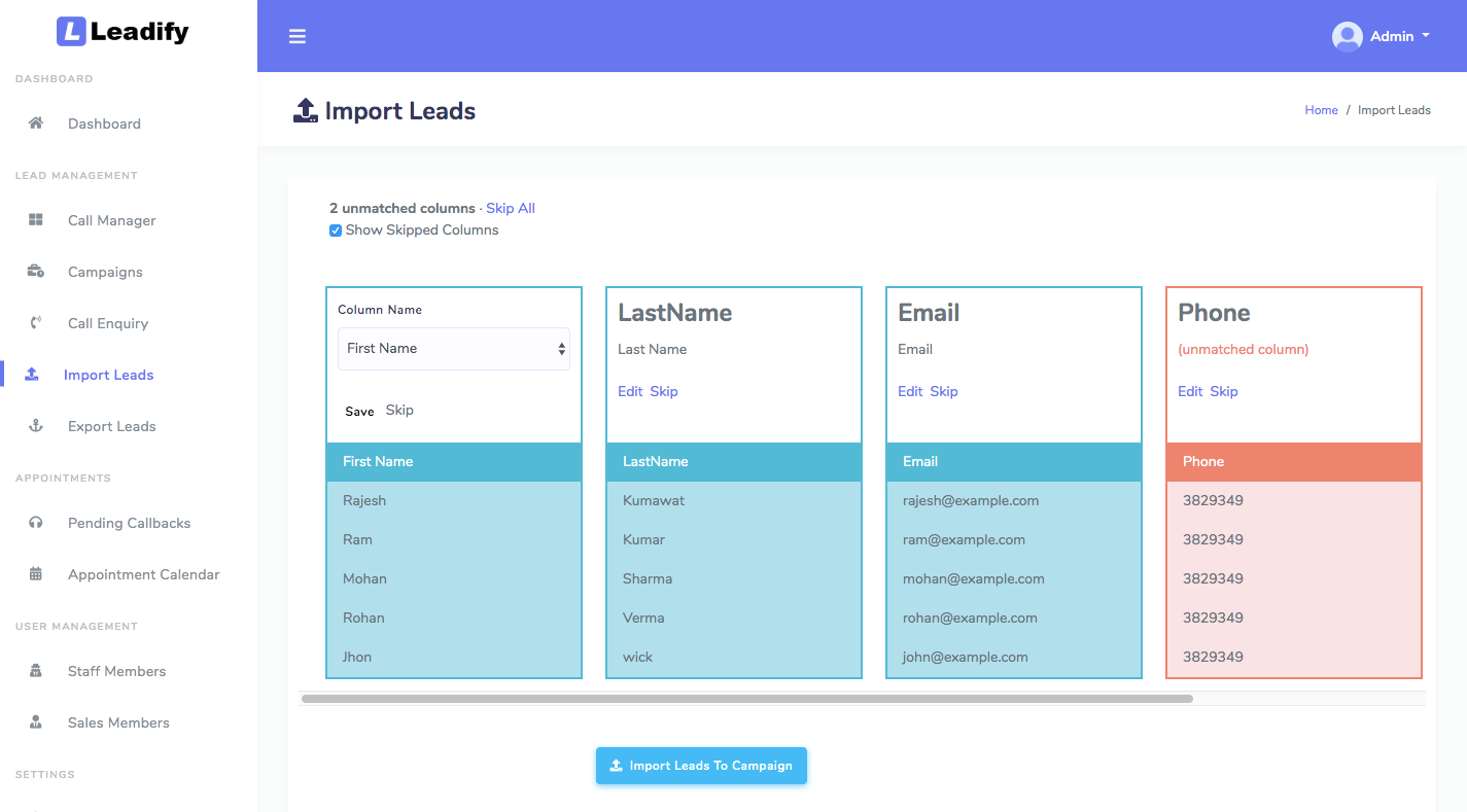 Leadify - 呼叫中心CRM客户管理应用程序源码 更新至v2.0.0