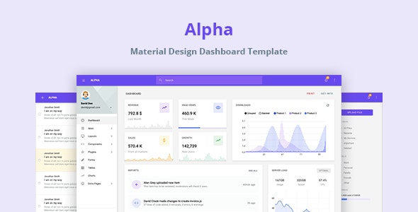 Alpha - Material Design管理后端HTML5模板 更新至v1.0 - 图片1 Alpha - Material Design管理后端HTML5模板 更新至v1.0 - 图片1