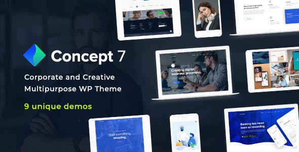 Concept7响应式多用途企业建站WordPress主题V1.27 - 图片1 Concept Seven - 响应式多用途企业官网WordPress主题