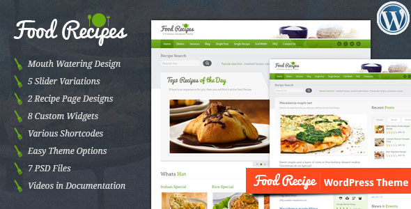 WordPress主题Food Recipes v4.0.5-响应式食谱相关网站WordPress主题 WordPress主题Food Recipes v4.0.5-响应式食谱相关网站WordPress主题