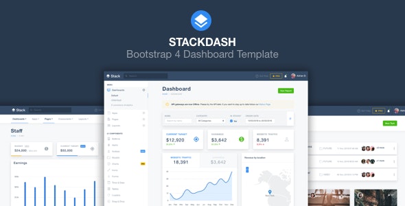 StackDash - BOOTSTRAP 4管理面板HTML5模板 更新至V1.3.0 StackDash - BOOTSTRAP 4管理面板HTML5模板 更新至V1.3.0