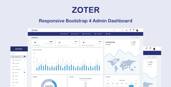 Zoter -响应式管理仪表板HTML5模板 v1.0 Zoter -响应式管理仪表板HTML5模板