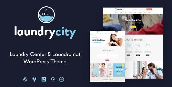 Laundry City洗衣店和干洗服务企业网站WordPress主题 Laundry City - 干洗和洗涤服务WordPress主题【包更新】