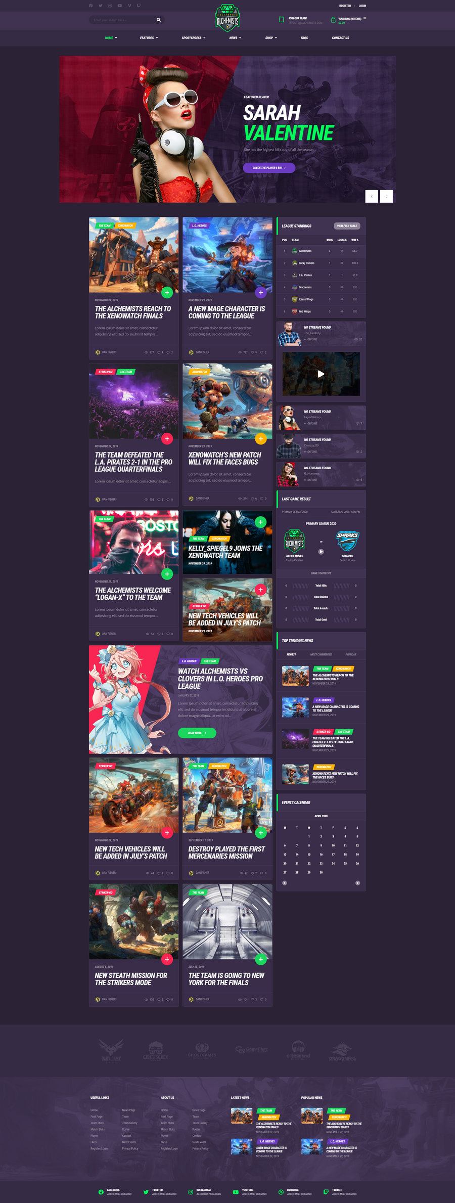 Alchemists(v4.7.1)体育赛事和游戏电竞网站WordPress主题 - 图片4 Alchemists(v4.7.1)体育赛事和游戏电竞网站WordPress主题 - 图片4