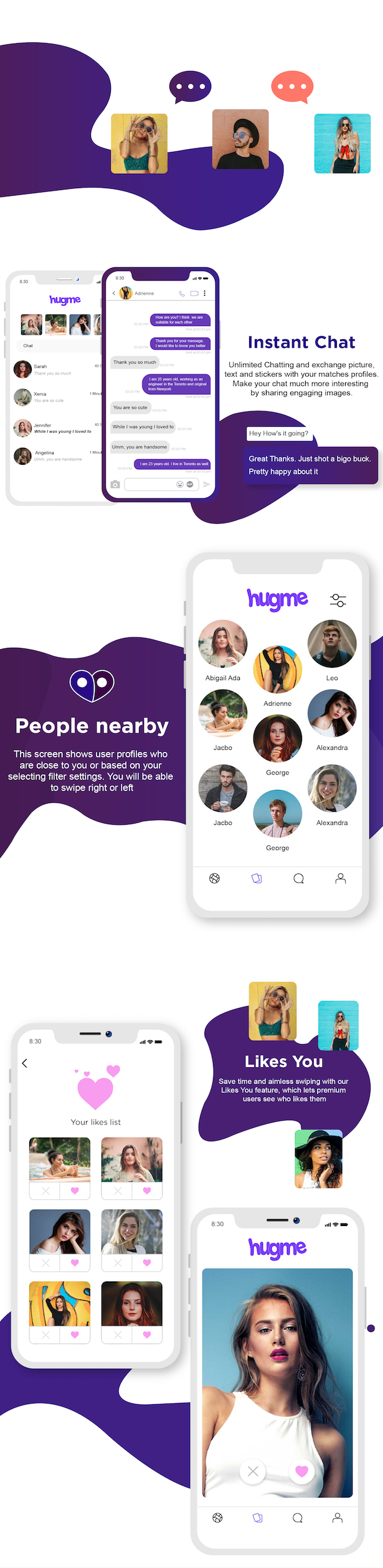 Hugme – 带音频视频通话和直播功能的约会交友Android应用APP源码 - 图片5 Hugme – 带音频视频通话和直播功能的约会交友Android应用APP源码 - 图片5