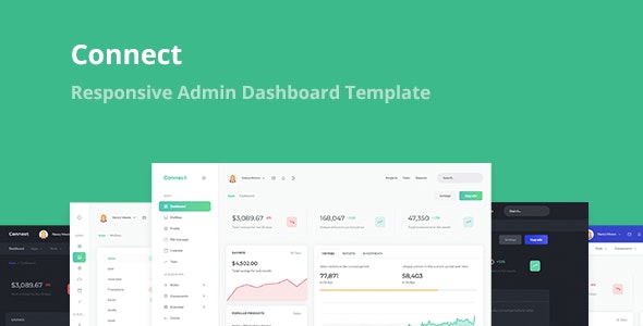 Connect v1.1-响应式管理面板仪表板HTML5模板 Connect v1.1-响应式管理面板仪表板HTML5模板