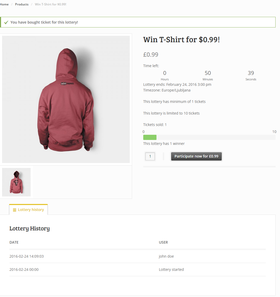 WooCommerce Lottery_限时竞购和彩票销售插件 + 扩展组件 - 图片2 WooCommerce Lottery_限时竞购和彩票销售插件 + 扩展组件 - 图片2
