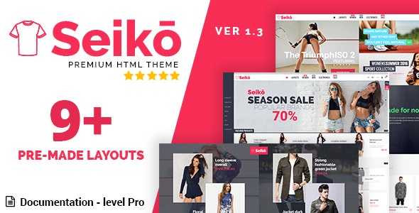 Seiko v1.3.0 - 服饰店电子商务网站HTML5模板自适应手机 - 图片1 Seiko v1.3.0 - 服饰店电子商务网站HTML5模板自适应手机 - 图片1