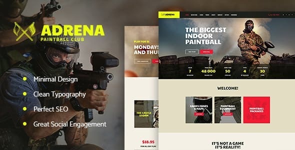 Adrena真人CS彩弹射击俱乐部WordPress主题V1.2.7 Adrena真人CS彩弹射击俱乐部WordPress主题V1.2.7