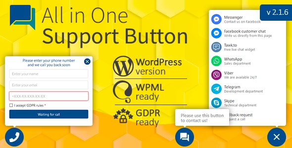 All in One Support Button汉化版V2.2.6_在线咨询和联系工具整合WP插件 - 图片1 All in One Support Button汉化版V2.2.6_在线咨询和联系工具整合WP插件 - 图片1