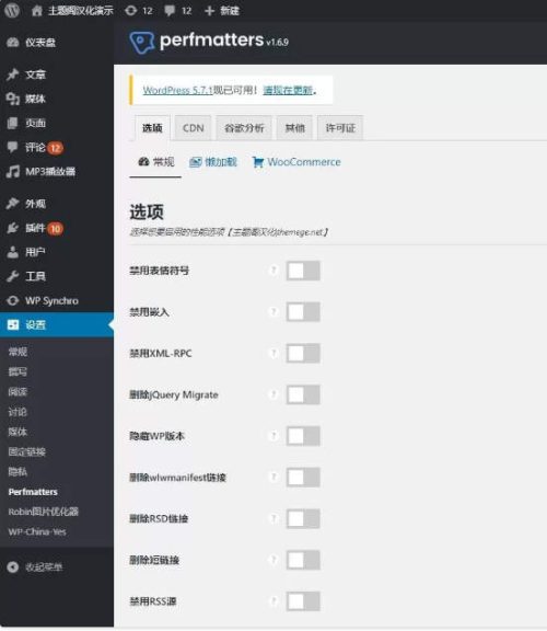 Perfmatters汉化版_WordPress轻量级网站优化插件 - 图片2