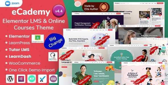 eCademy汉化版(7.3)在线课程LMS学习管理系统WordPress主题 eCademy汉化版(7.3)在线课程LMS学习管理系统WordPress主题