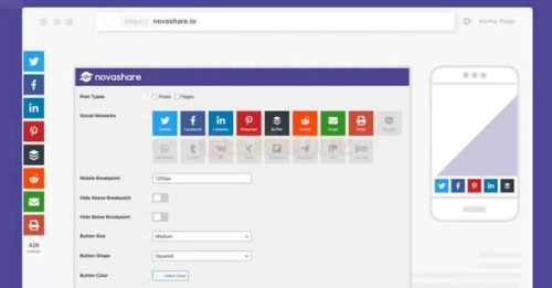 Novashare汉化版_社交分享按钮定制WordPress插件 Novashare汉化版_社交分享按钮定制WordPress插件
