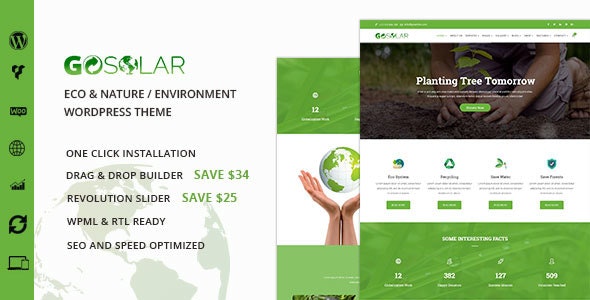 WordPress主题GoSolar 1.3.1 生态环境与自然保护机构网站WP主题 - 图片1 WordPress主题GoSolar 1.3.1 生态环境与自然保护机构网站WP主题 - 图片1