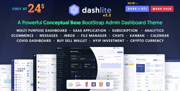 HTML模版DashLite 2.9.1 响应式Bootstrap管理面板模板 - 图片1 HTML模版DashLite 2.9.1 响应式Bootstrap管理面板模板 - 图片1