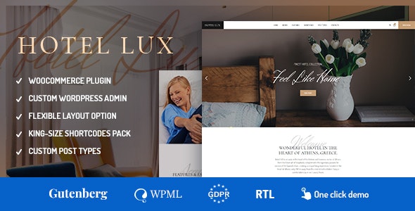 Hotel Lux宾馆度假村网站WordPress主题 Hotel Lux宾馆度假村网站WordPress主题