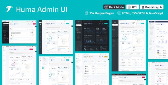 Huma Admin Dashboard PRO v2.0.0 - Bootstrap 4管理面板仪表盘HTML5模版 - 图片1 Huma Admin Dashboard PRO v2.0.0 - Bootstrap 4管理面板仪表盘HTML5模版 - 图片1