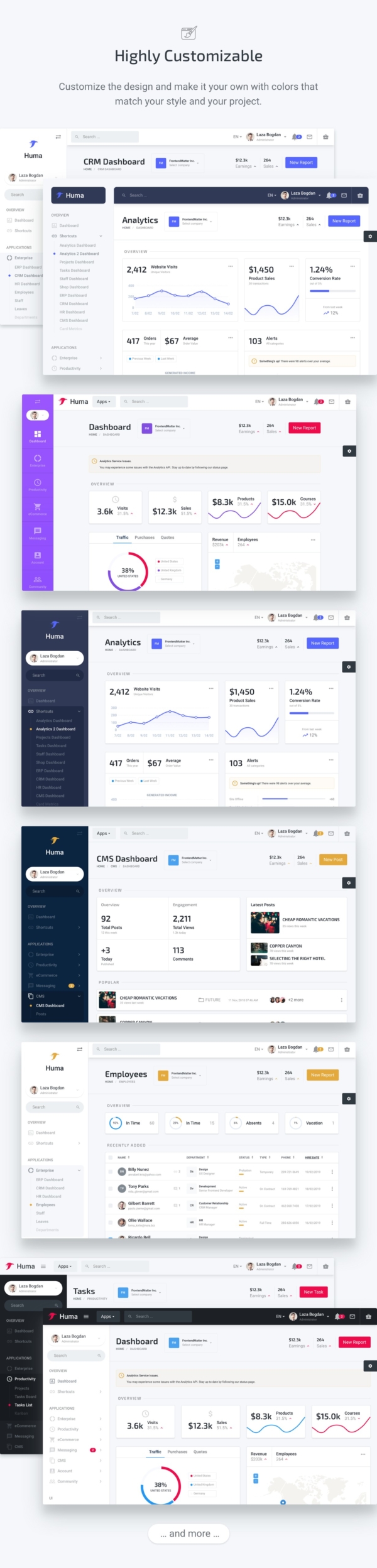 Huma Admin Dashboard PRO v2.0.0 - Bootstrap 4管理面板仪表盘HTML5模版 - 图片4 Huma Admin Dashboard PRO v2.0.0 - Bootstrap 4管理面板仪表盘HTML5模版 - 图片4