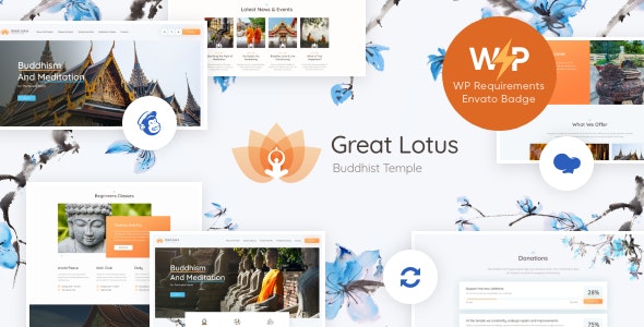 WordPress主题Great Lotus 1.3.1 东方佛教寺庙网站WP主题 WordPress主题Great Lotus 1.3.1 东方佛教寺庙网站WP主题