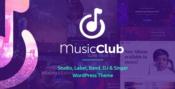 Music Club WordPress主题_歌手乐队和音乐工作室网站 - 图片1 Music Club WordPress主题_歌手乐队和音乐工作室网站 - 图片1