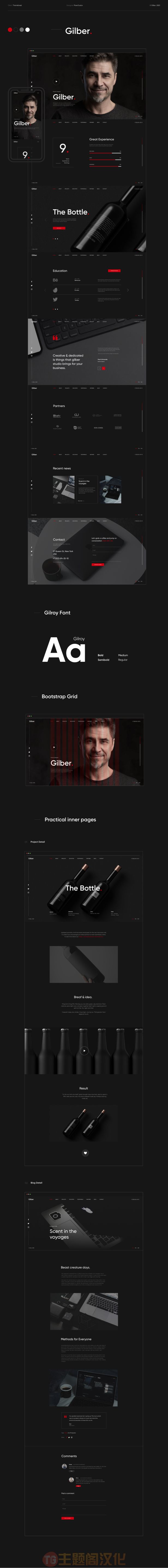 Gilber个人名片CV/个人简历WordPress主题 - 图片2