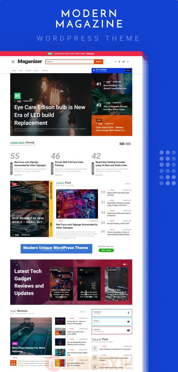 WordPress主题Maganizer v1.0-现代杂志风格WordPress主题 - 图片2 WordPress主题Maganizer v1.0-现代杂志风格WordPress主题 - 图片2