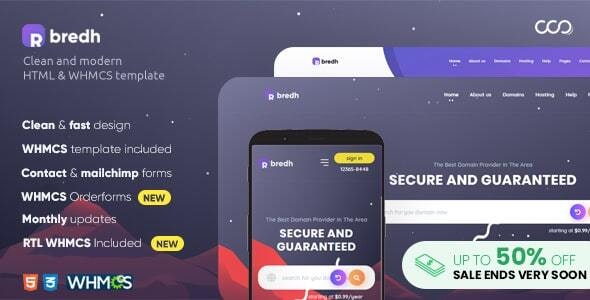 Bredh虚拟主机网站托管HTML&WHMCS模版2.0.0 Bredh虚拟主机网站托管HTML&WHMCS模版2.0.0